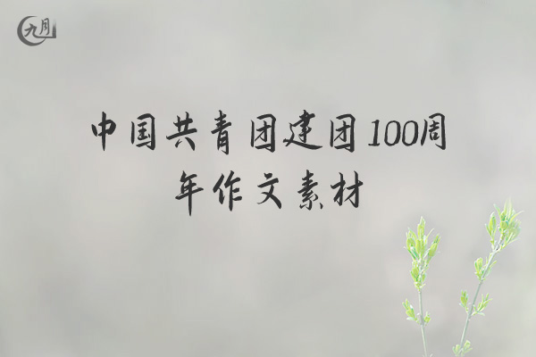 中国共青团建团100周年作文素材