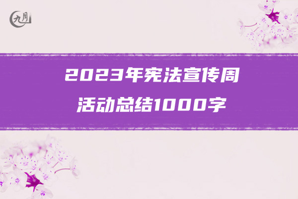 2023年宪法宣传周活动总结1000字