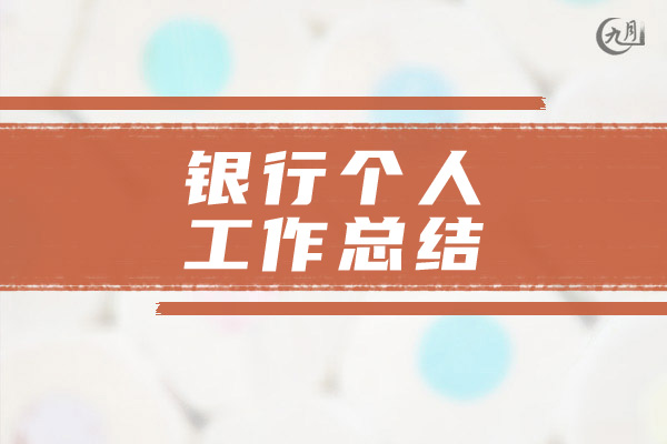 银行个人工作总结