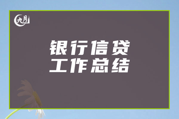 银行信贷工作总结