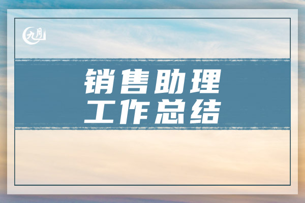 销售助理工作总结